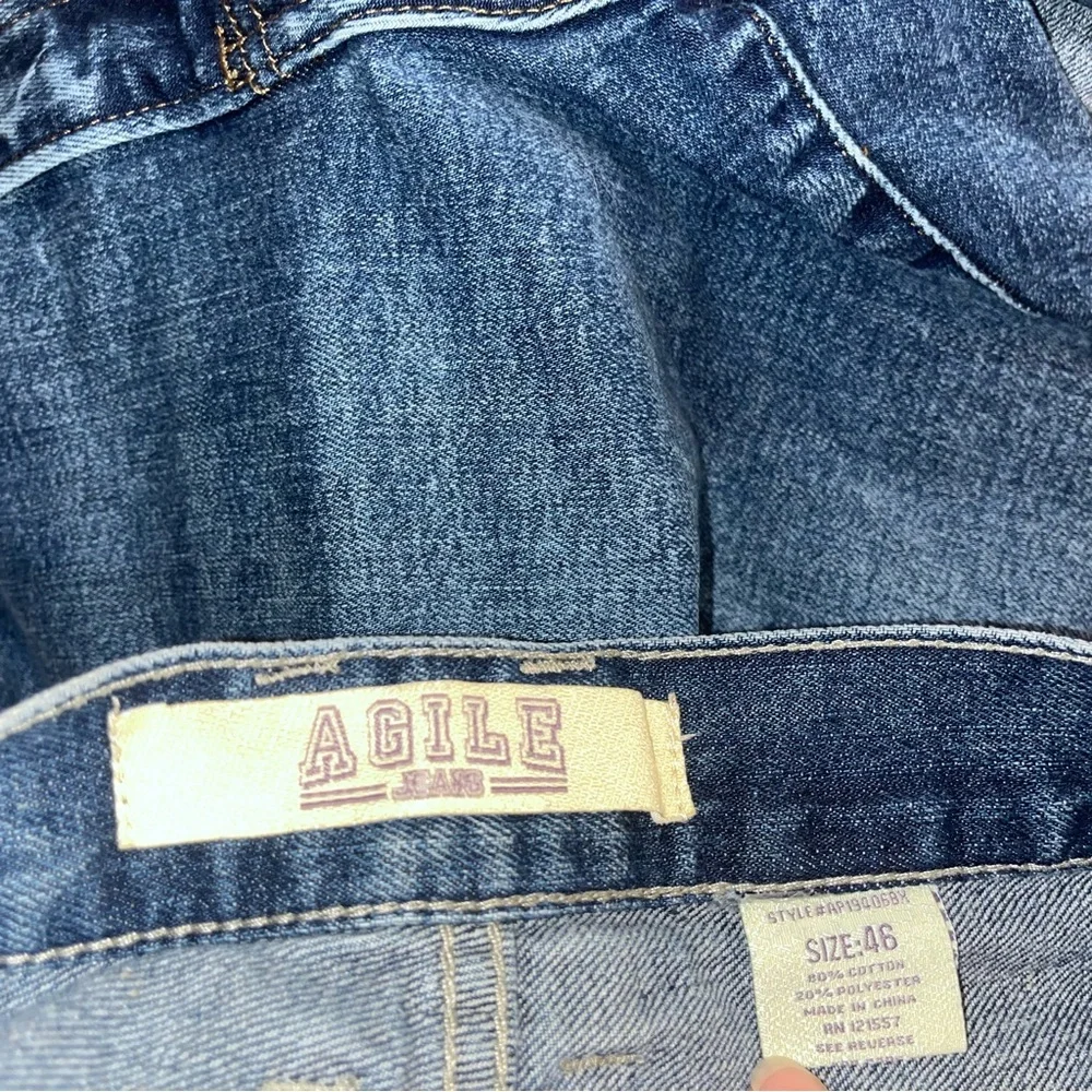 Agile Distressed Men's Jeans 46x27